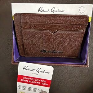 Robert Graham Dark Brown Leather Card Holder